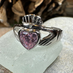 Pink Sapphire Claddagh Ring