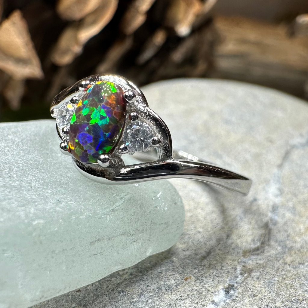 Nya Black Fire Opal Ring