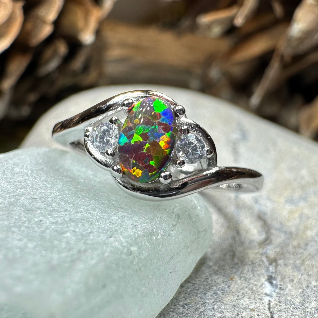 Nya Black Fire Opal Ring