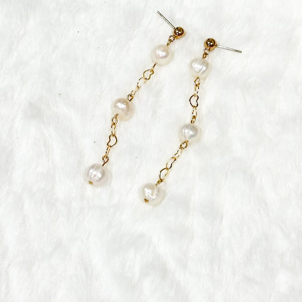 Three Wishes Pearl Dangle Earrings