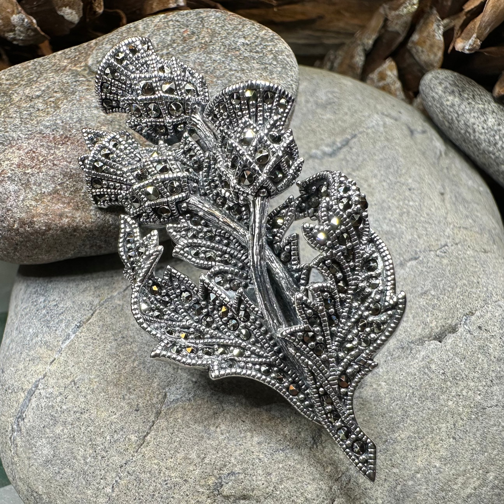 Marcasite Thistle Brooch