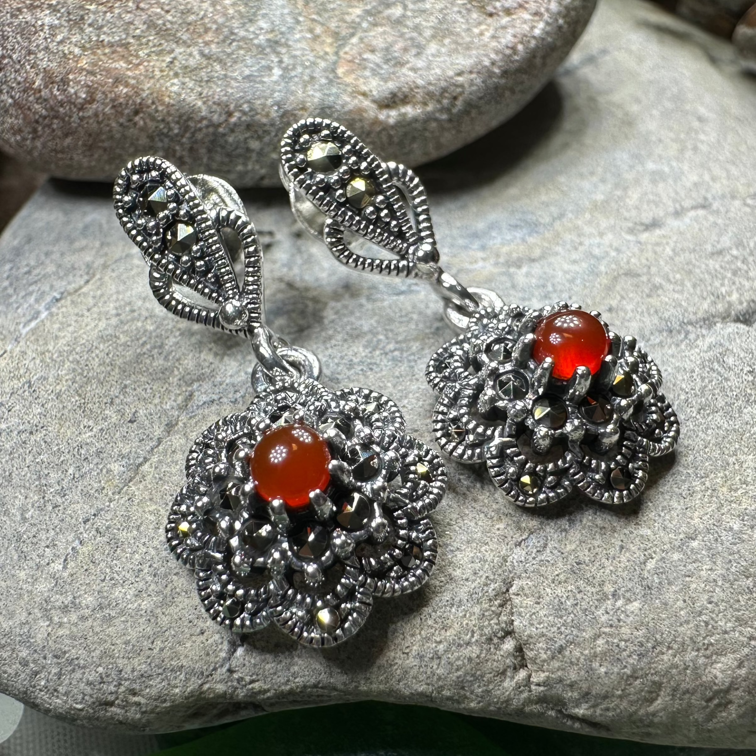 Autumn Blossom Marcasite Earrings