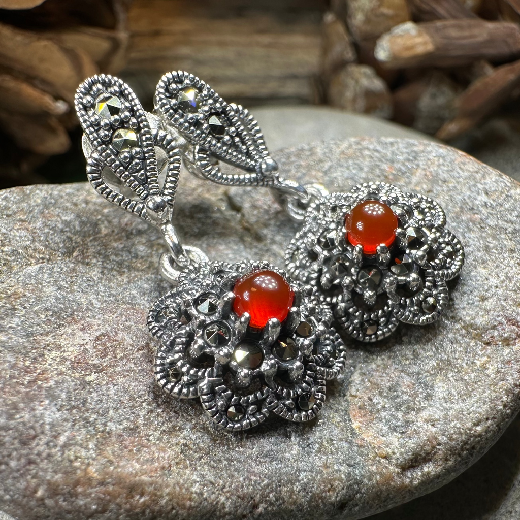 Autumn Blossom Marcasite Earrings