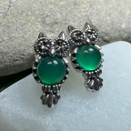 Mackenna Owl Marcasite Earrings