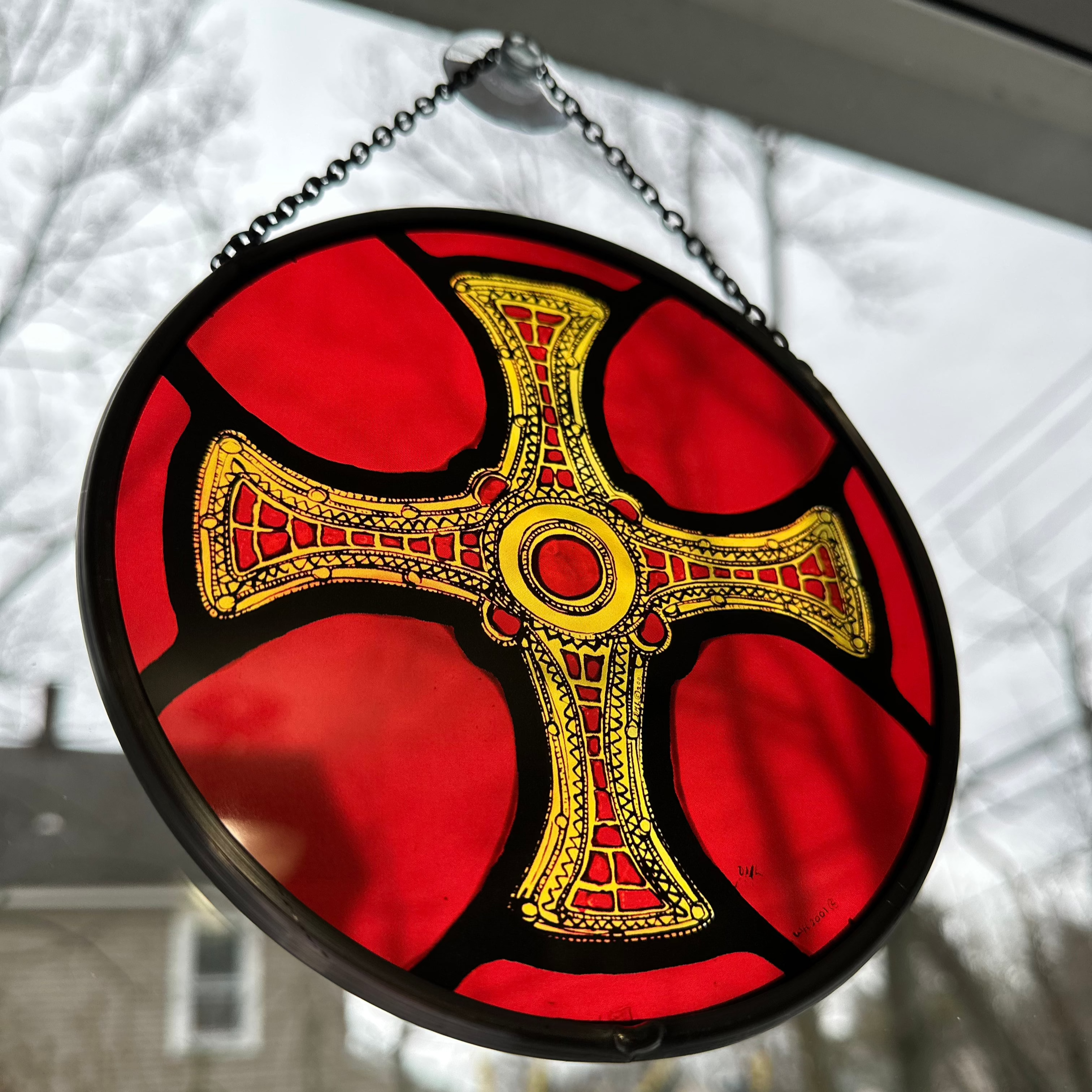 Saint Cuthbert's Cross Suncatcher