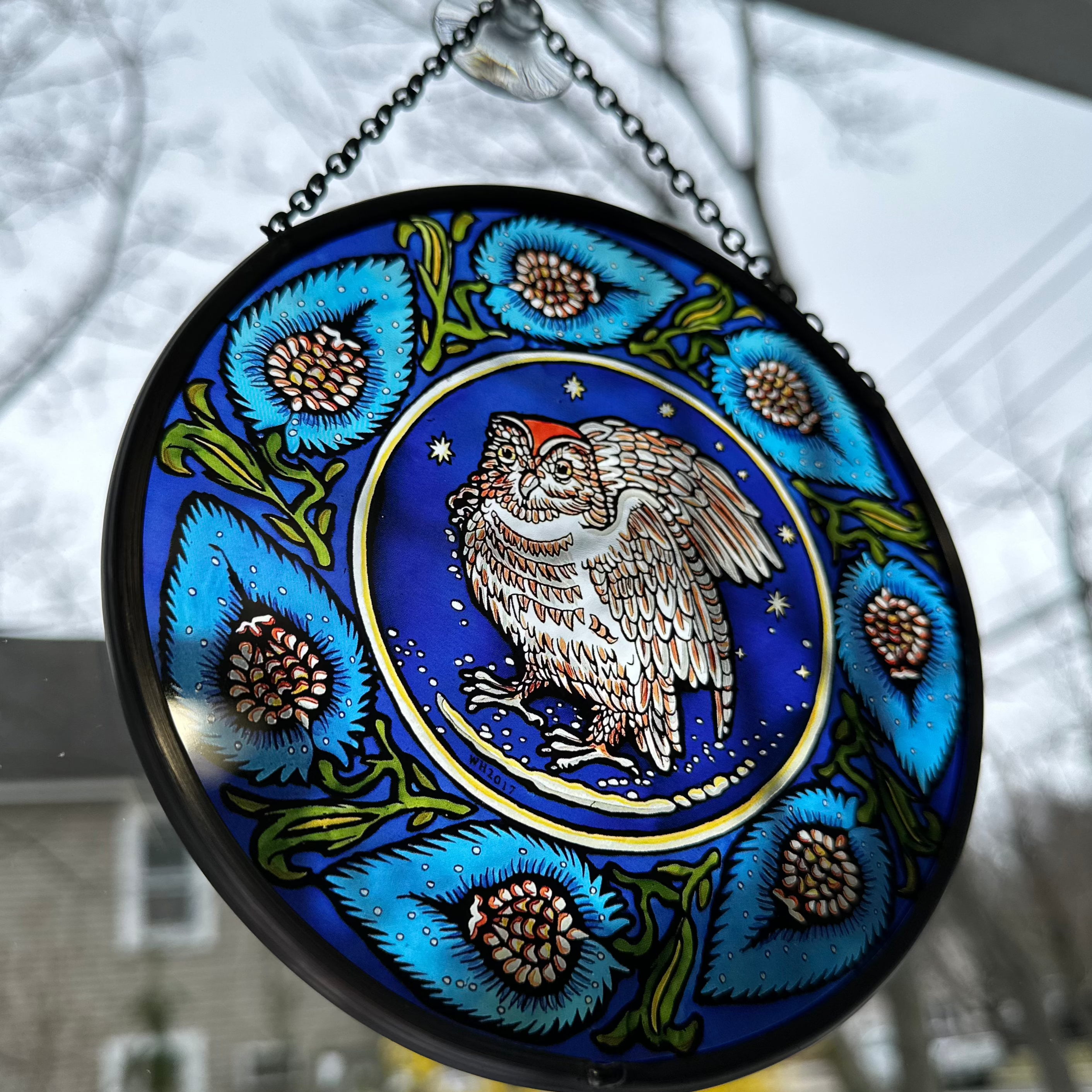 William De Morgan Owl Suncatcher