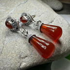 Celtic Raindrop Marcasite Earrings