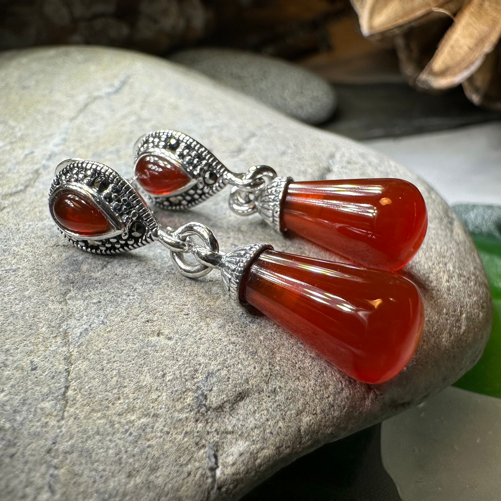 Celtic Raindrop Marcasite Earrings