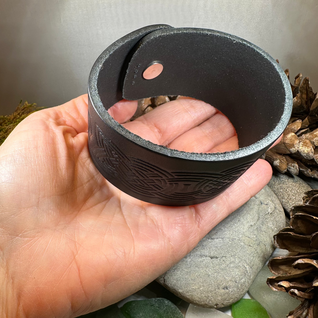Celtic Warrior Leather Cuff Bracelet