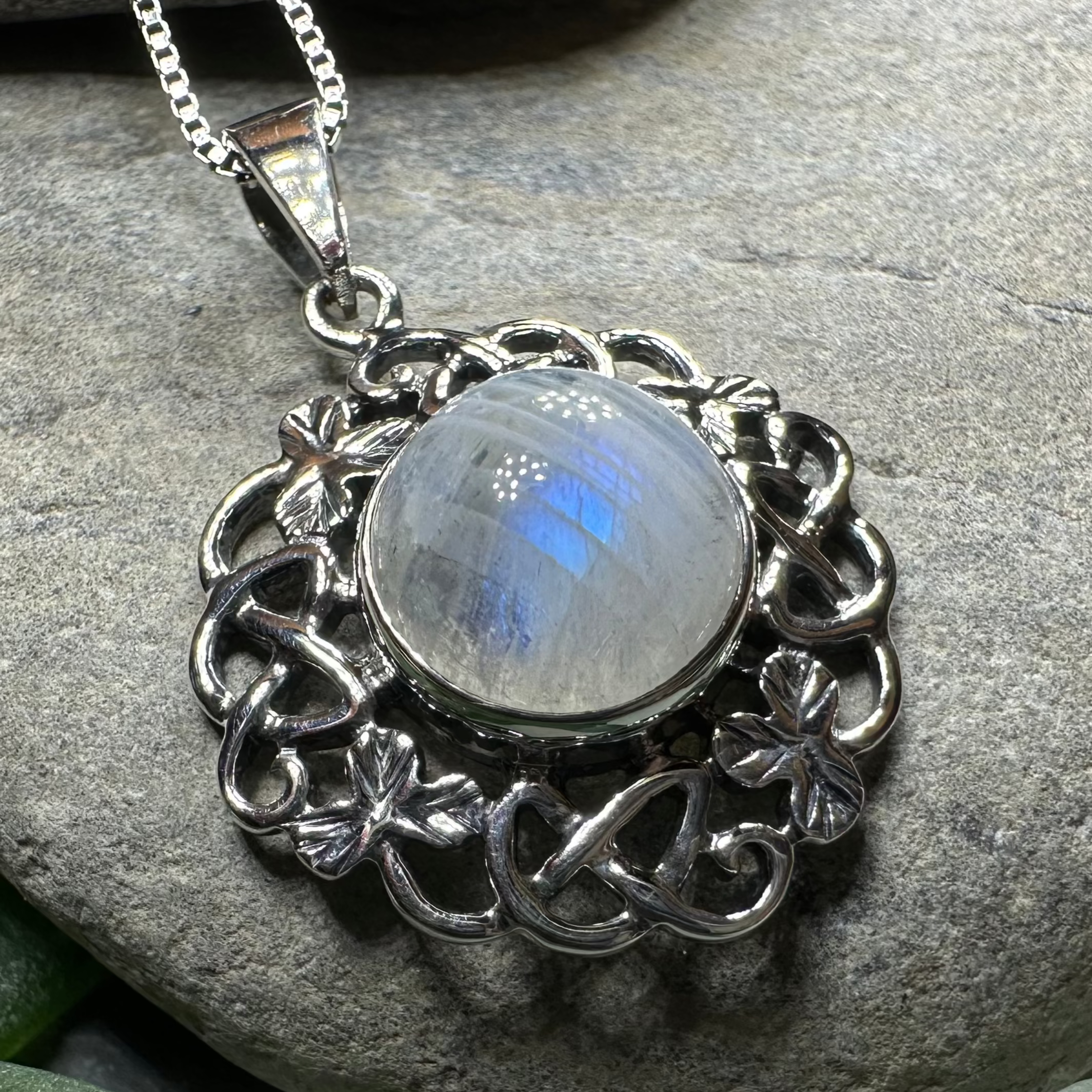 Elana Shamrock Moonstone Necklace