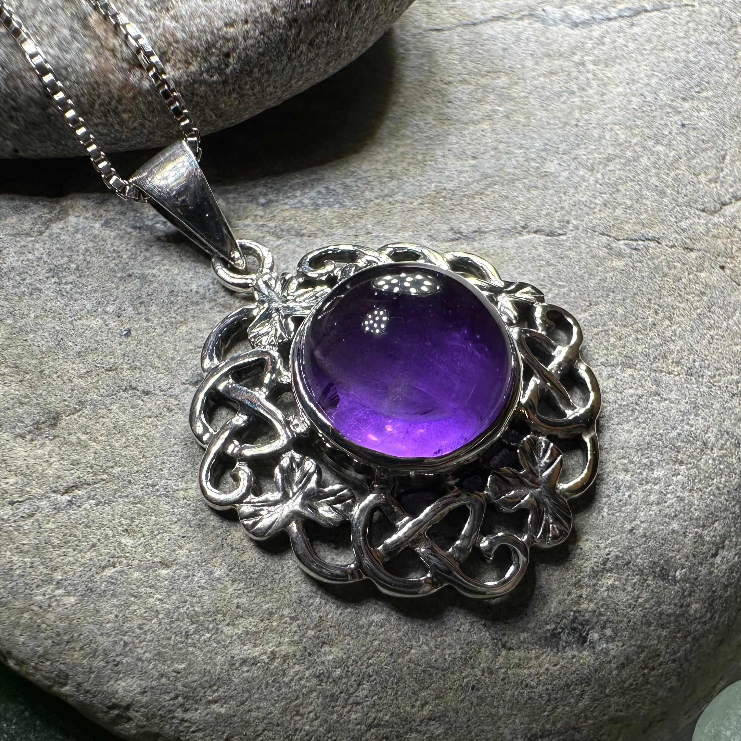 Elana Shamrock Amethyst Necklace