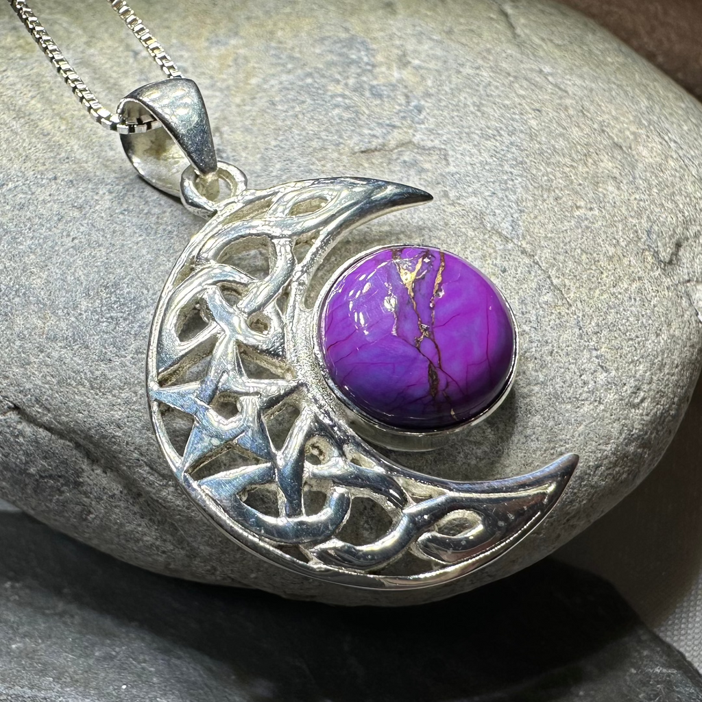 Midnight Celtic Moon Necklace