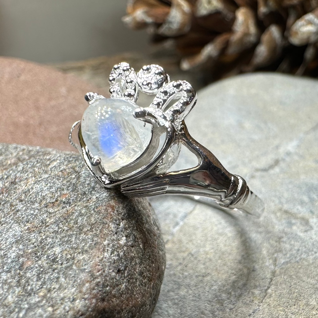 Cherish Moonstone Claddagh Ring
