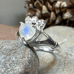 Cherish Moonstone Claddagh Ring