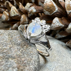 Cherish Moonstone Claddagh Ring