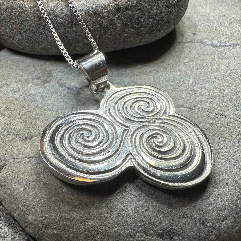 Artisan Newgrange Triple Spiral Necklace