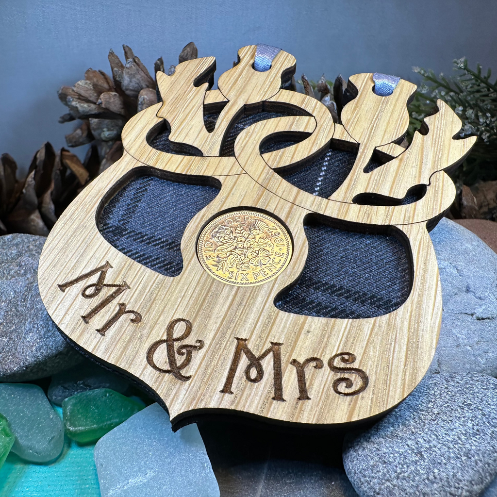 Scottish Wedding Lucky Sixpence Ornament