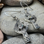 Celtic Cross Heart Earrings