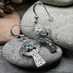 Celtic Cross Heart Earrings