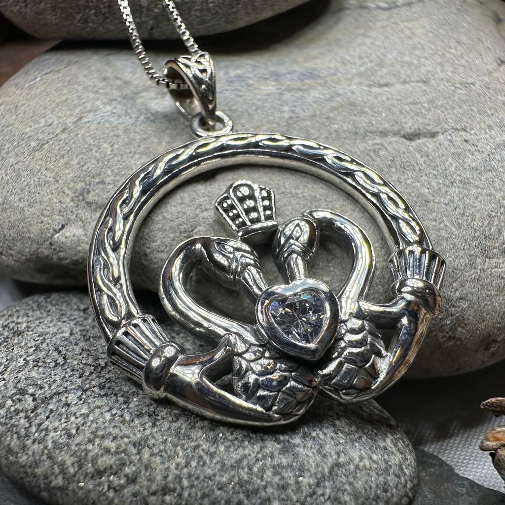 Celtic Swan Claddagh Necklace