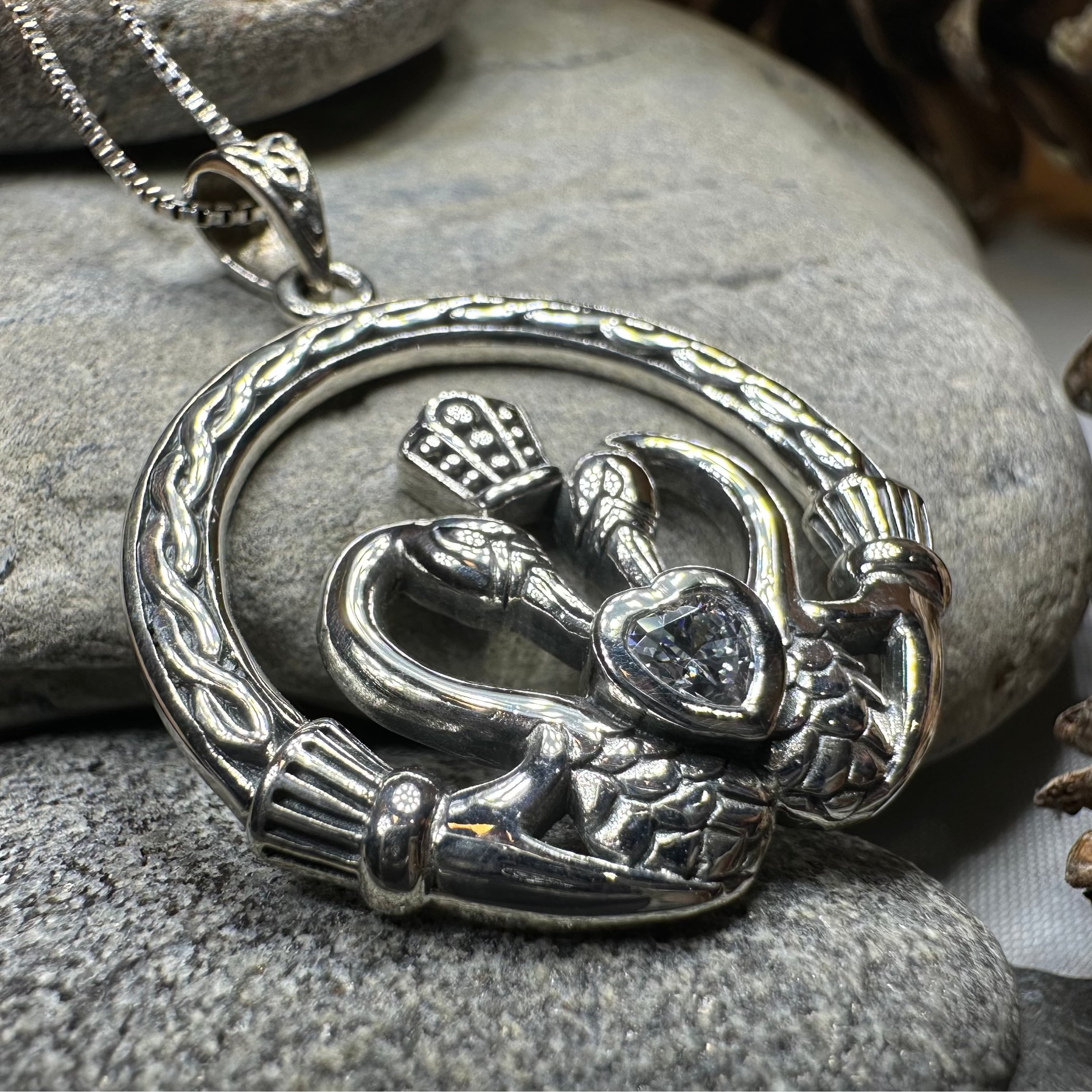 Celtic Swan Claddagh Necklace