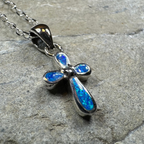 Petite Opal Celtic Cross Necklace
