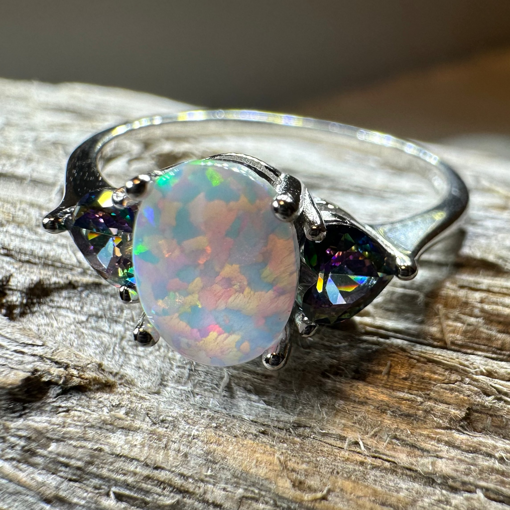 Aubrette Opal Celtic Ring