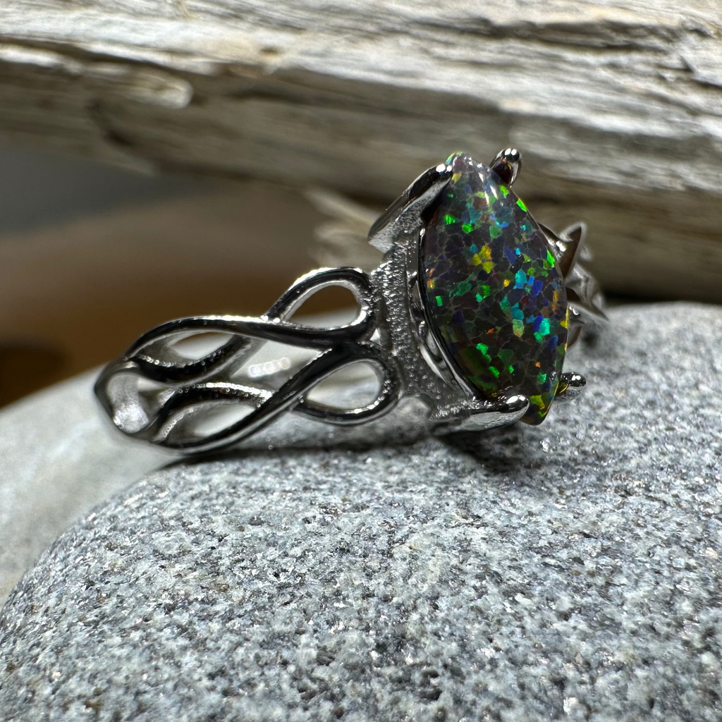 Astrid Celtic Fire Opal Ring