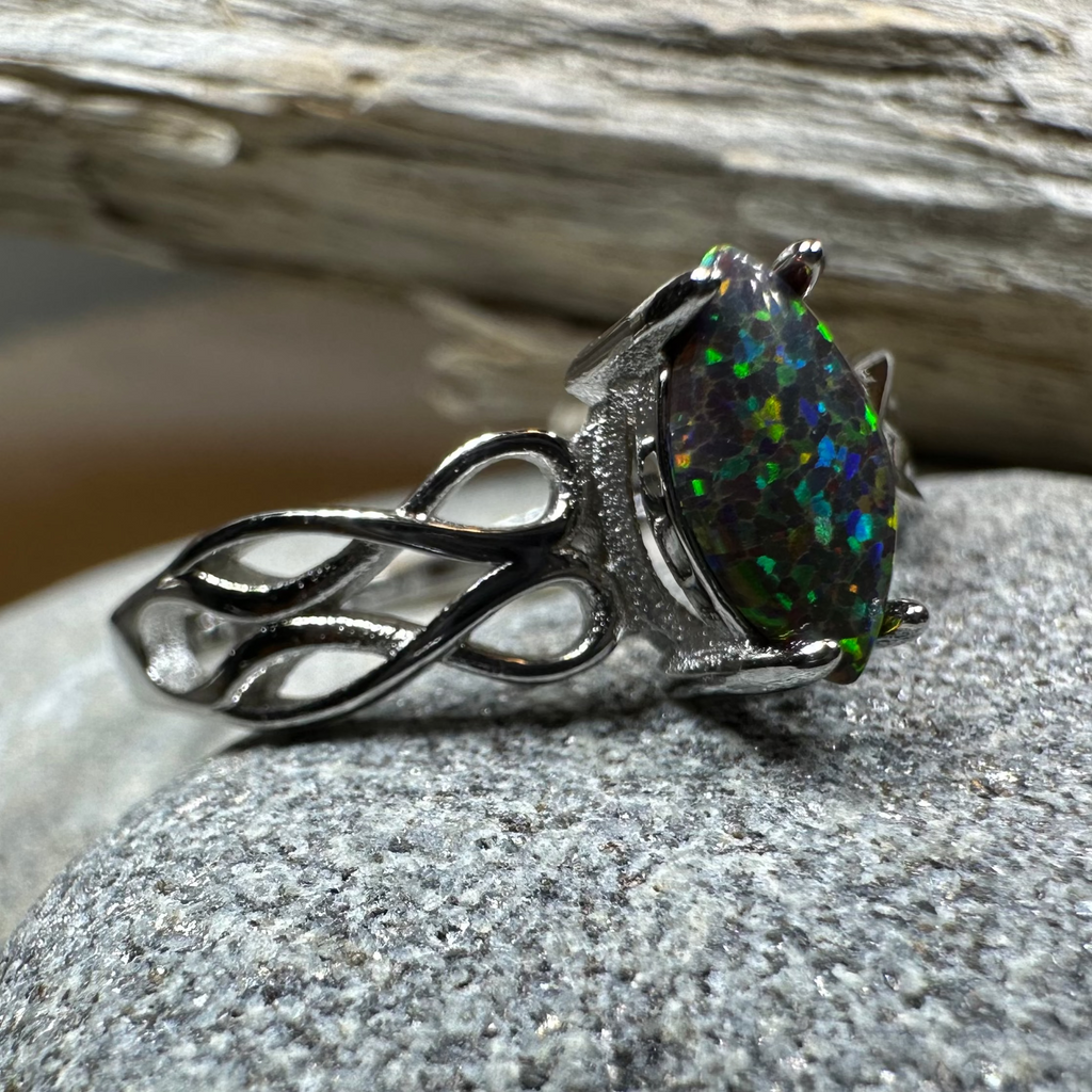 Astrid Celtic Fire Opal Ring