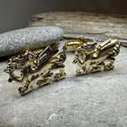 Golden Welsh Dragon Cuff Links