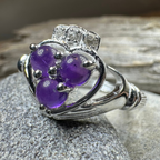 Eternity Amethyst Claddagh Ring