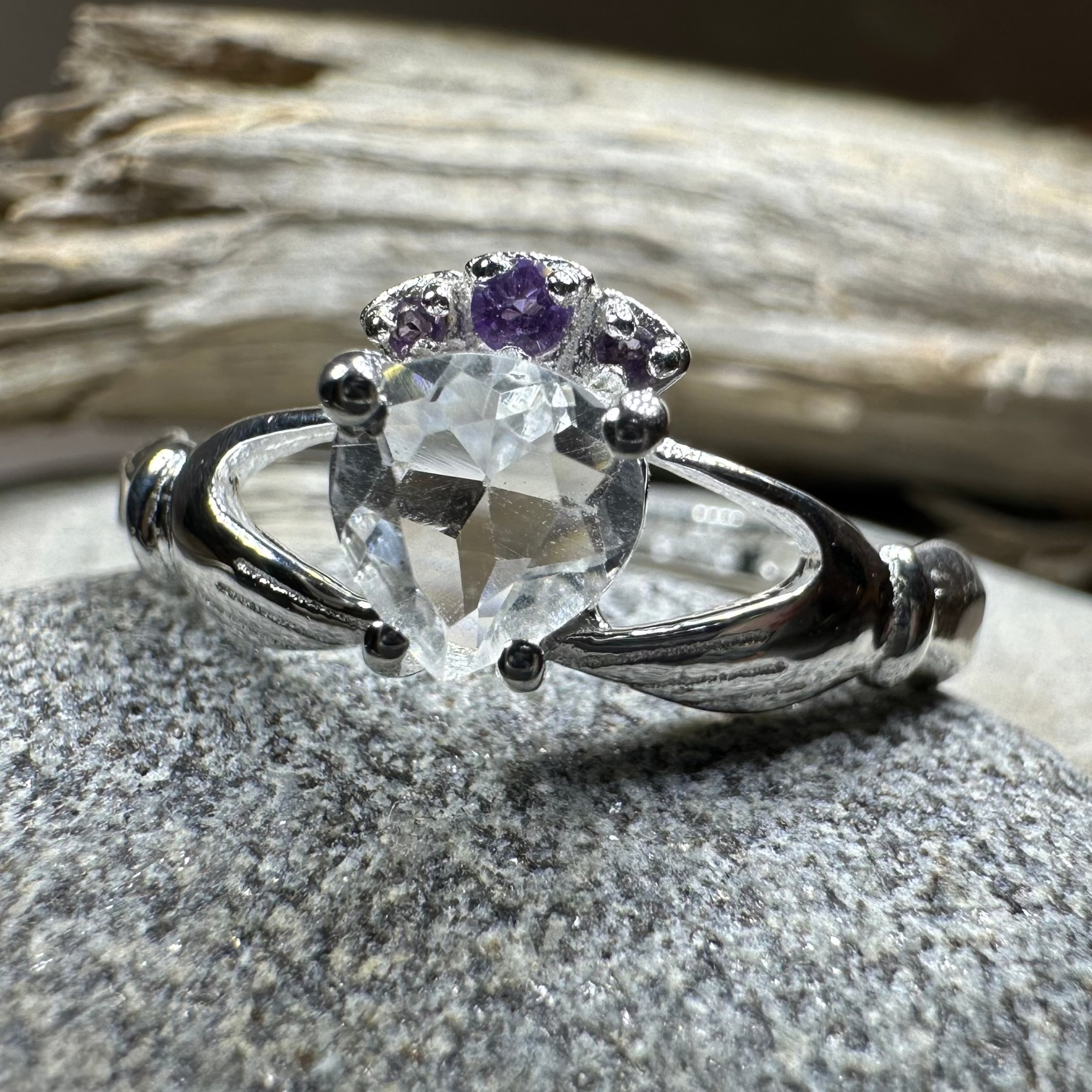 Ardor Moonstone Claddagh Ring