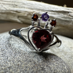 Royal Garnet Claddagh Ring