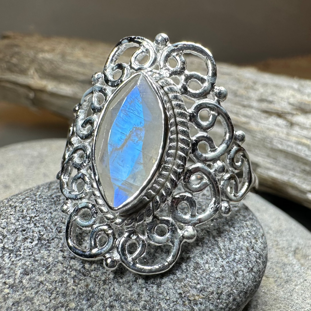 Orenda Celtic Spiral Moonstone Ring