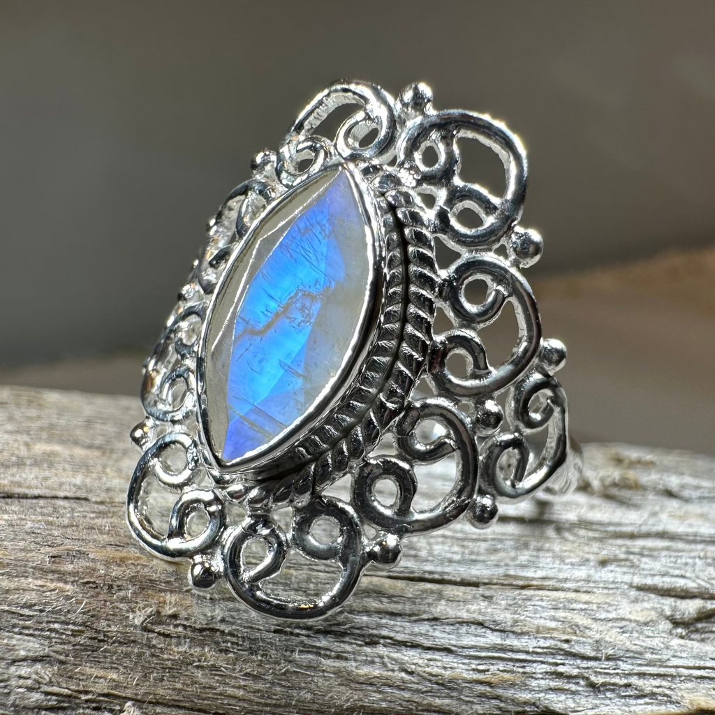 Orenda Celtic Spiral Moonstone Ring