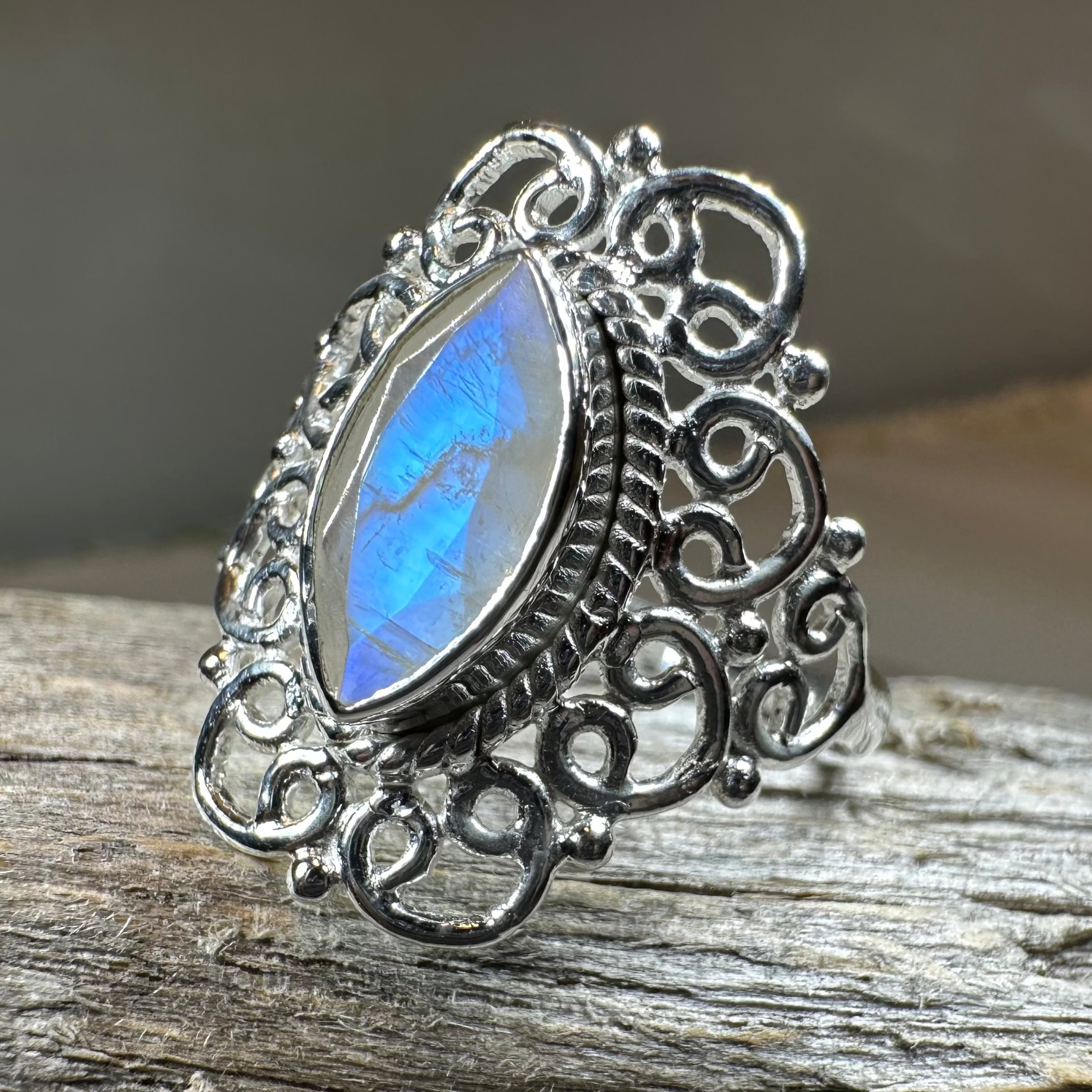 Orenda Celtic Spiral Moonstone Ring