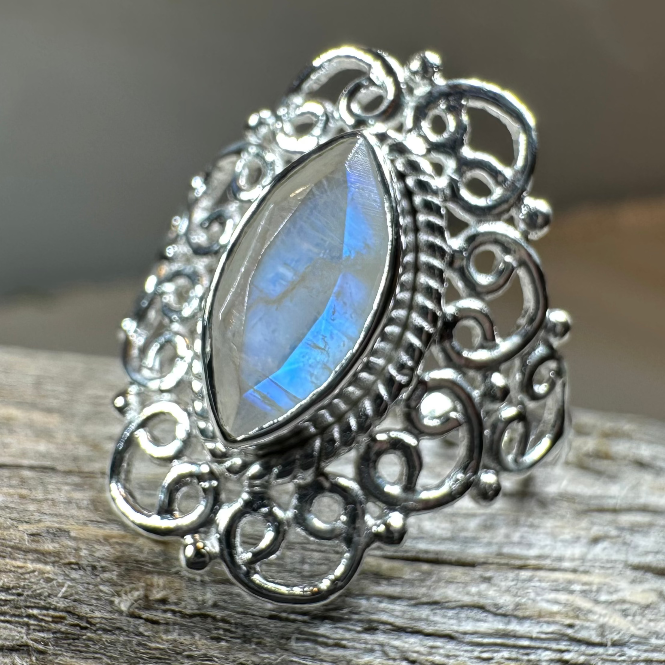 Orenda Celtic Spiral Moonstone Ring