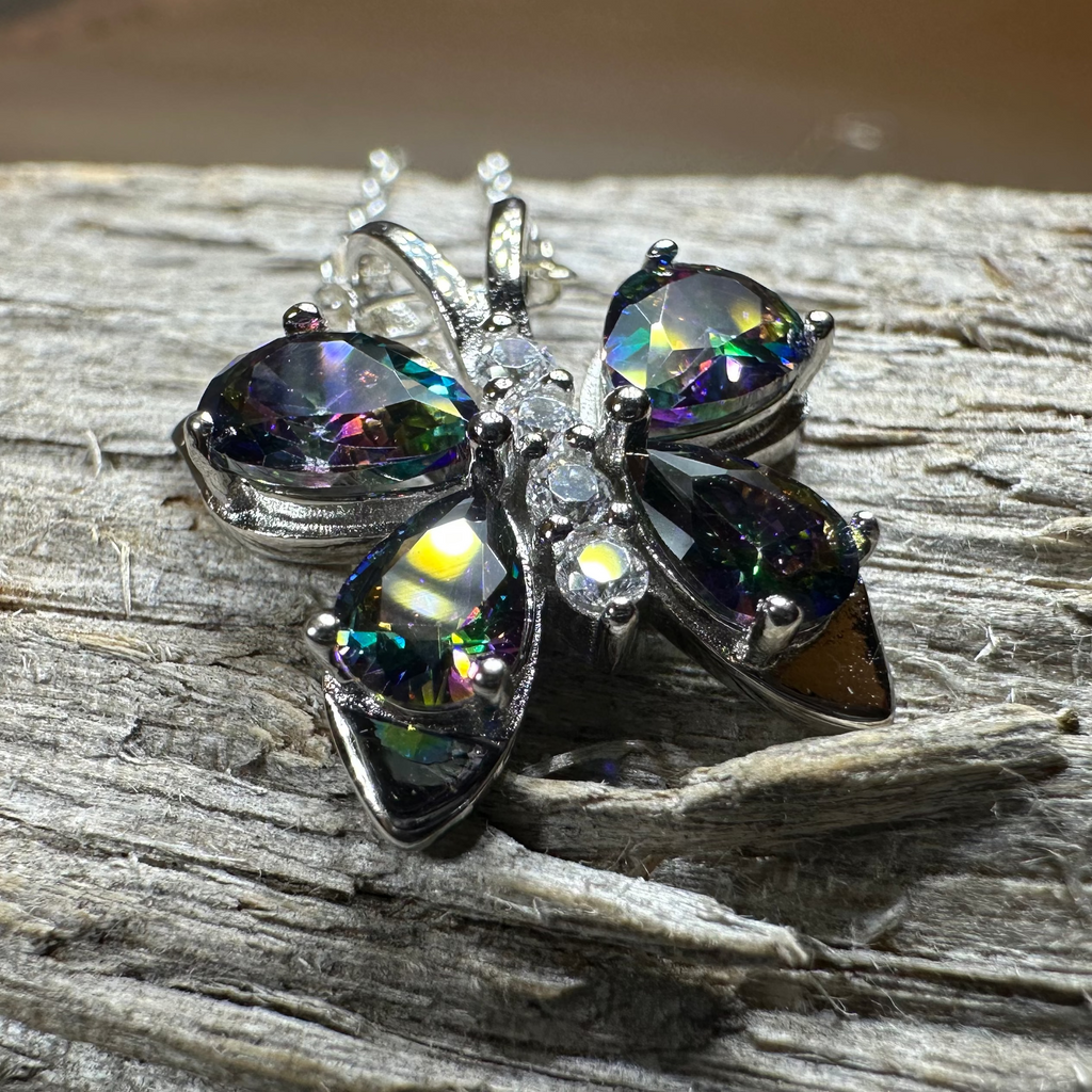Mystic Topaz Butterfly Necklace