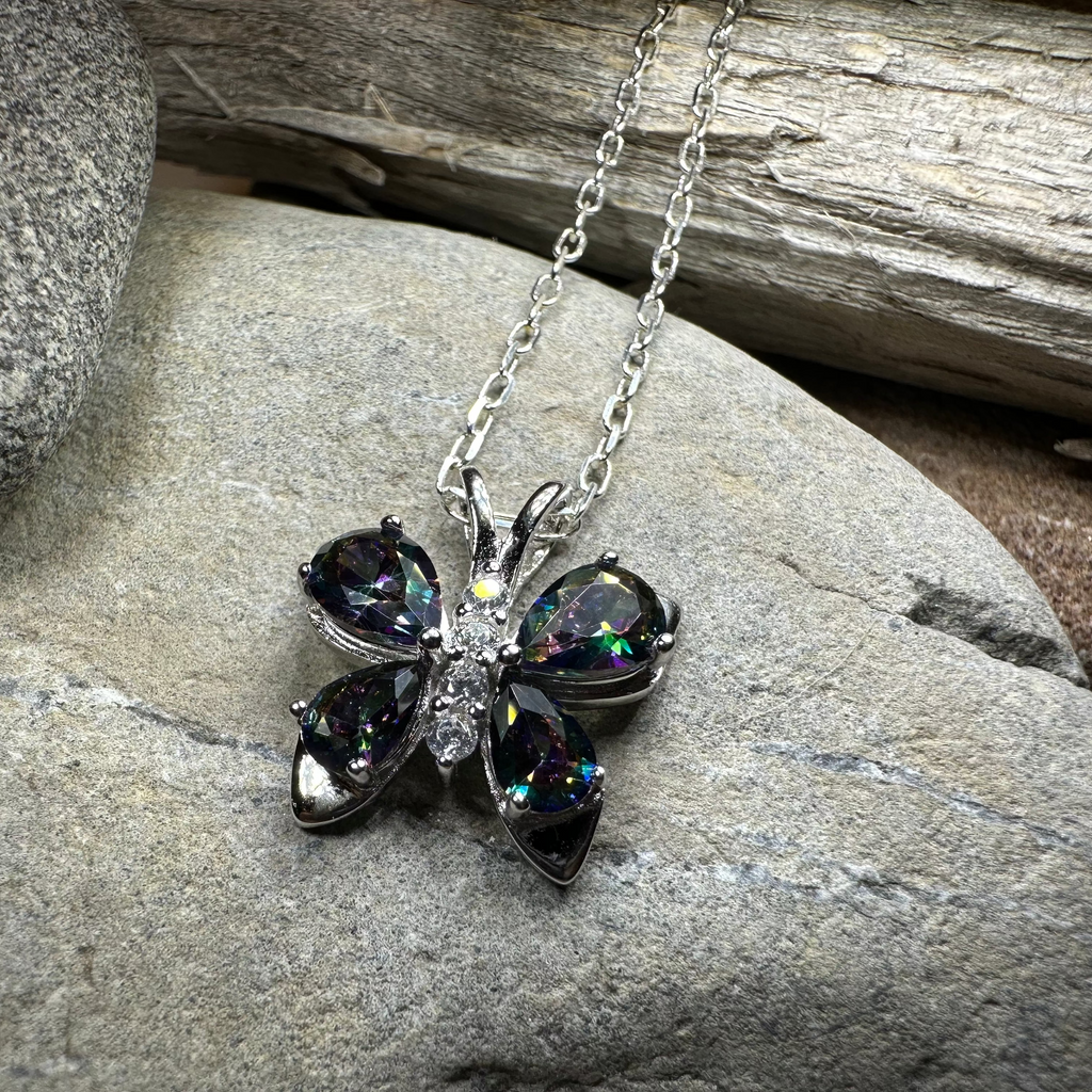 Mystic Topaz Butterfly Necklace