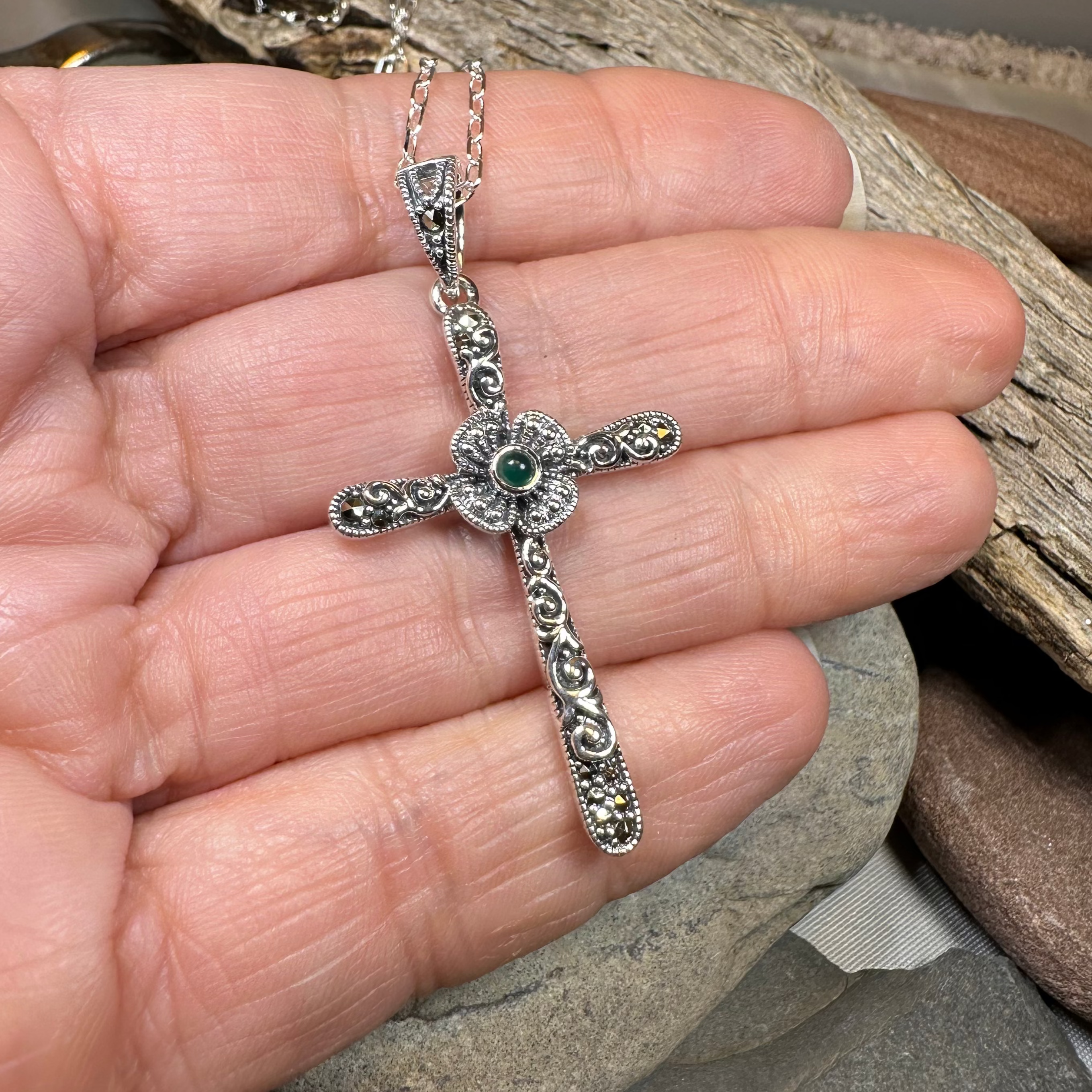 Spring Bloom Celtic Cross Necklace