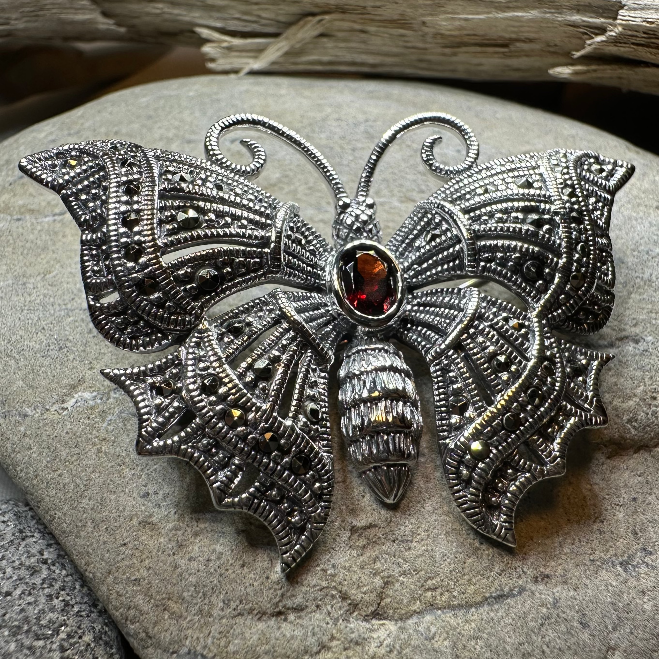 Marcasite Butterfly Brooch