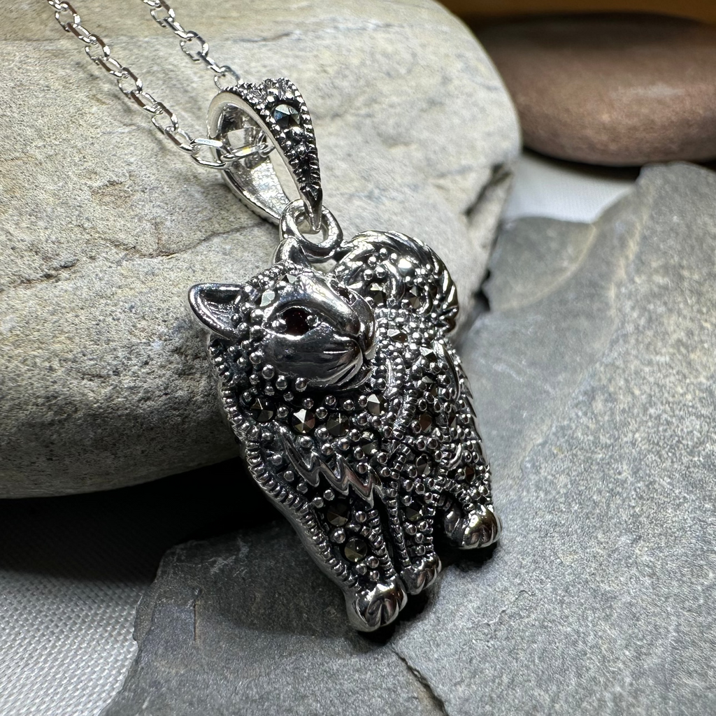 Simba Marcasite Cat Necklace