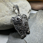Simba Marcasite Cat Necklace