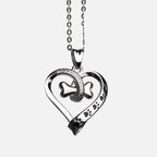 Dog Paw and Heart Necklace in Stainless Steel
