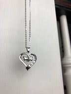 Dog Paw and Heart Necklace in Stainless Steel