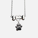 Dainty Dog Paw Necklace in Stainless Steel