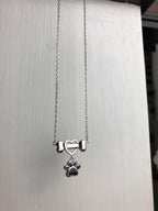 Dainty Dog Paw Necklace in Stainless Steel