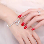 Women's Silver Plated Clover And Horseshoe Charm