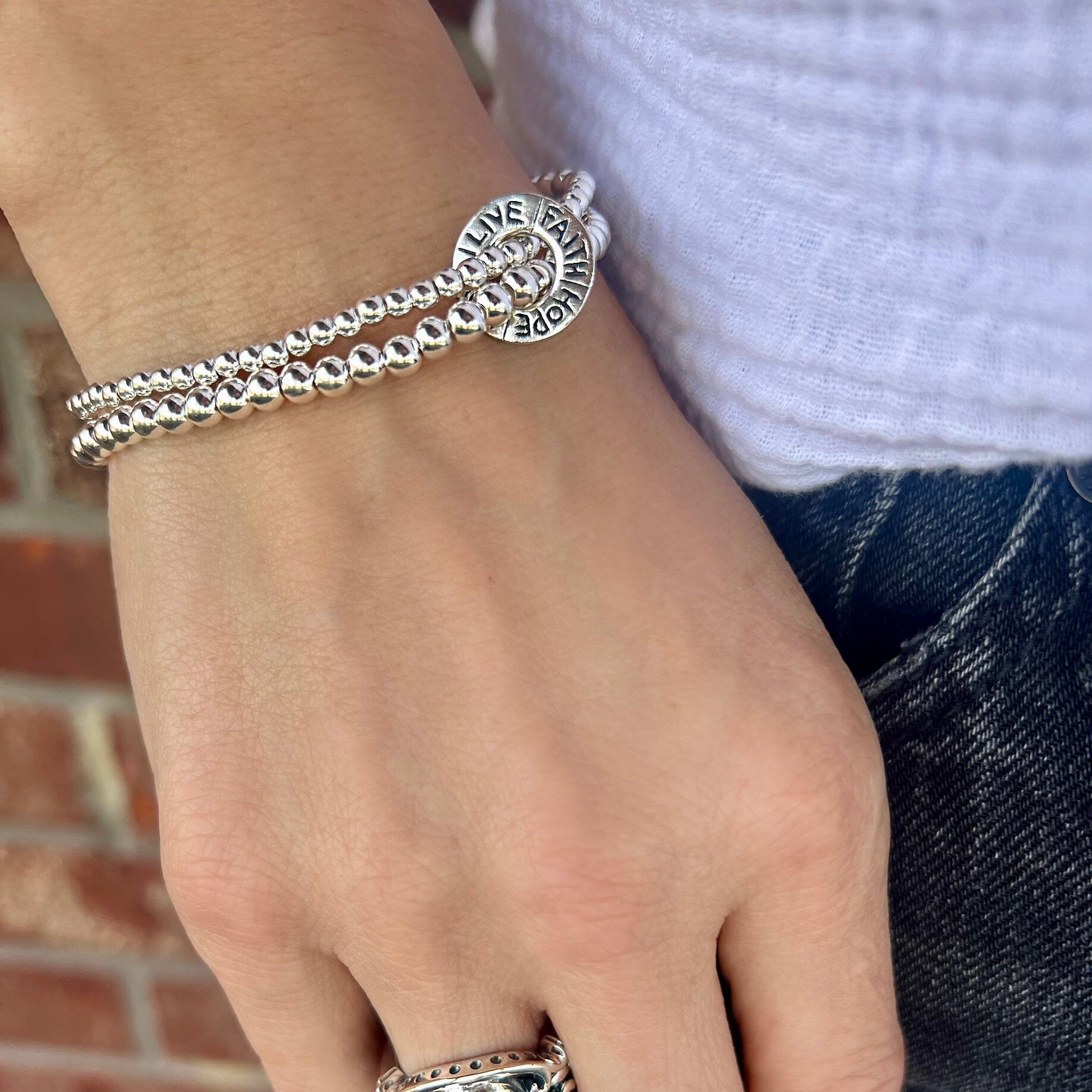 Live with Faith, Hope, and Love Bracelet