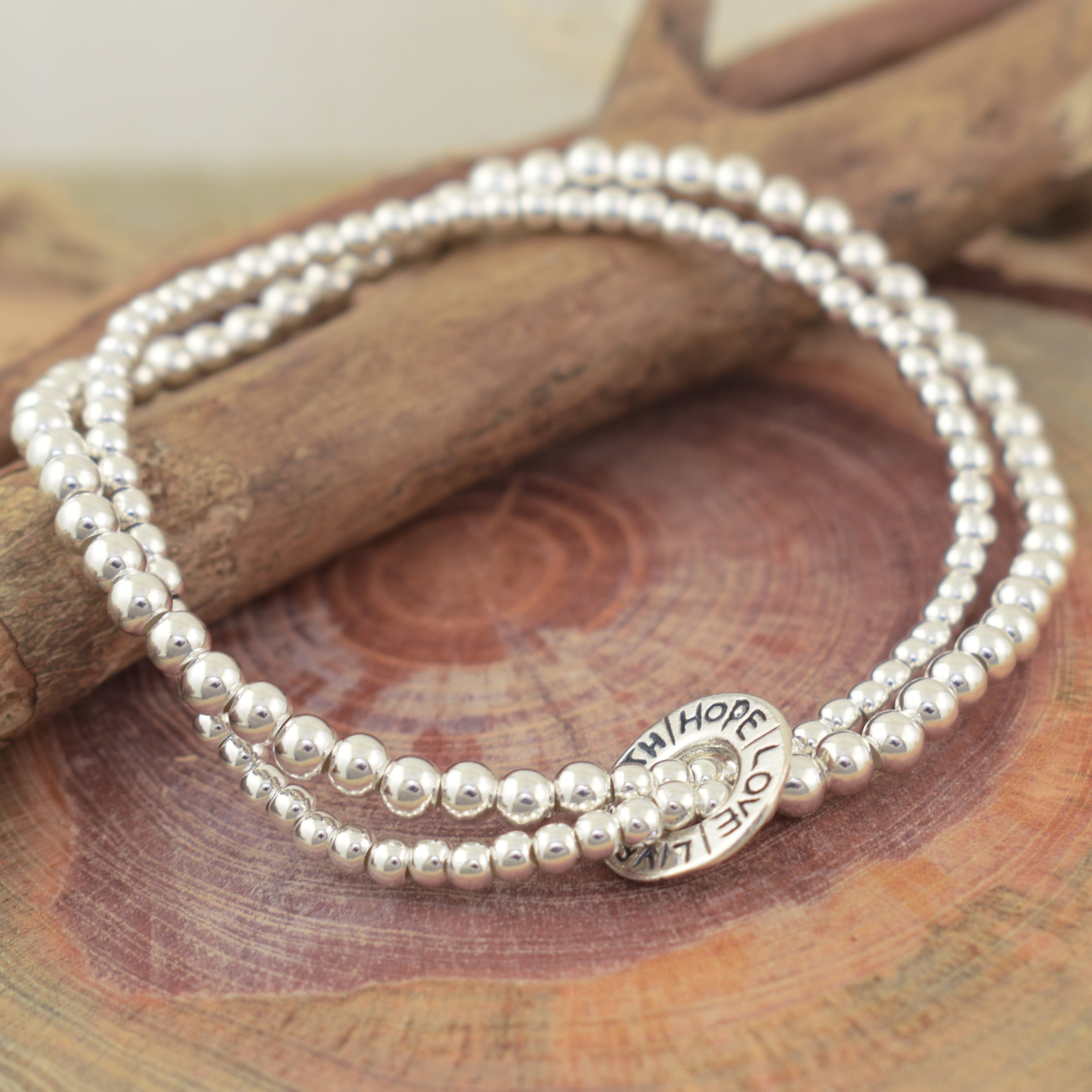 Live with Faith, Hope, and Love Bracelet